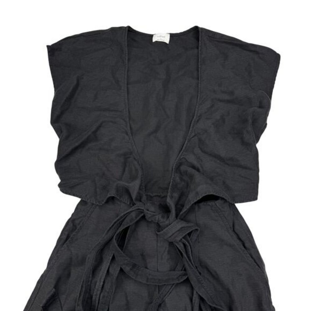 Aritzia Wilfred Brax Linen Jumpsuit Wide Leg Black - Picture 4 of 8